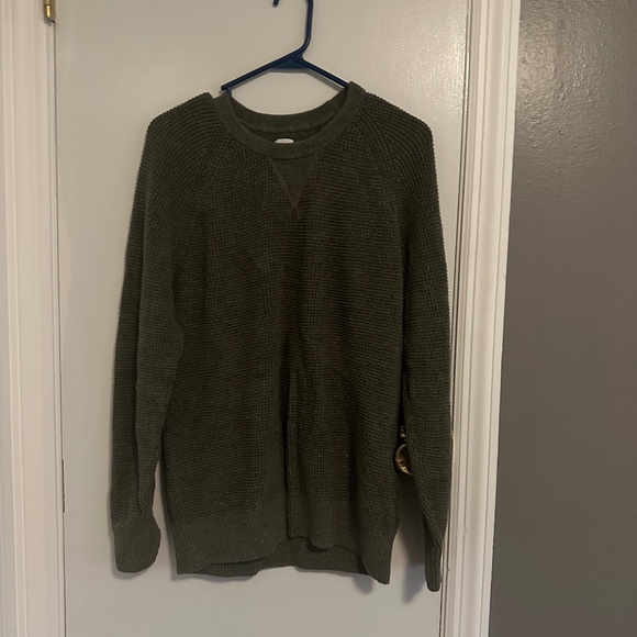 GAP Waffle Knit Crewneck Sweater Mens Medium Olive green - Picture 1 of 5